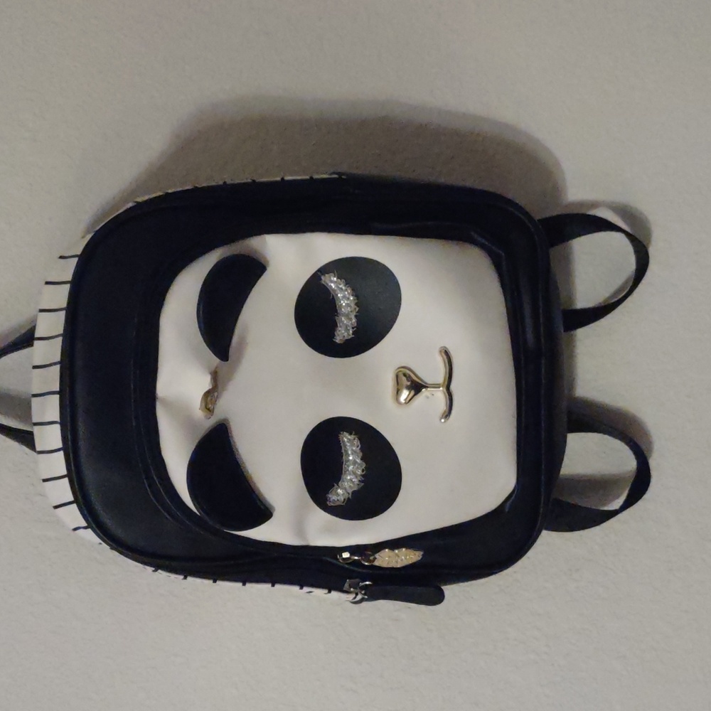 Betsey Johnson Black and White Striped Backpack